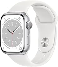 Apple Watch Series 8 (41MM, GPS) - Silver Aluminum Case with White Sport Band (Renewed Premium)