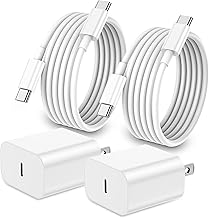 iPhone 17 16 15 Charger Fast Charging,2Pack 20W Apple iPad USB C Wall Chrager Block with 6FT USB C to C Cable for iPhone 17/Pro/Pro Max/17 Air/ 16/16 Pro/16 Pro Max/15/Plus/Pro/Pro Max