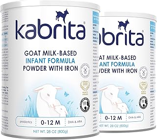Goat Milk-Based Infant Formula Powder with Iron, DHA, ARA & Prebiotics, for Infants 0–12 Months, Non-GMO, 28 oz (Pack of 2)