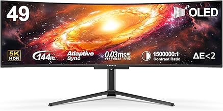 Sponsored Ad - 49" OLED Ultrawide Curved Gaming Monitor 5120 x 1440p 144Hz, 0.03ms, USB Type C 90W, HDMI 2.1, DisplayPort, USB Hub, Speakers, Adaptive-Sync, Adjustable Stand, Black