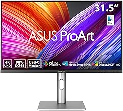 ProArt Display 32” (31.5" viewable) Professional Monitor (PA329CRV) - IPS, 4K UHD (3840 x 2160), 98% DCI-P3, Color Accuracy ΔE < 2, Calman Verified, USB-C PD 96W, Daisy-Chain, VESA DisplayHDR400