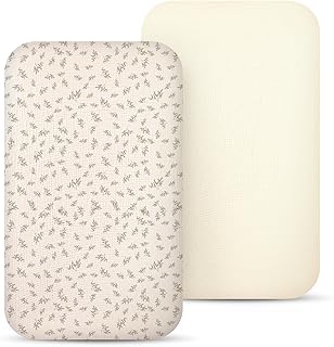 lulumoon Muslin Bassinet Sheets Baby: Cotton Bedside Sleeper Bassinet Sheets Fitted for Boys and Girls