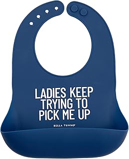 Bella Tunno Baby Bib for Eating, Waterproof Silicone Bib with Large Food Catcher, Adjustable Fit for Babies 4-12 months & Toddlers 1-3 Years, Boys & Girls, Pick Me Up