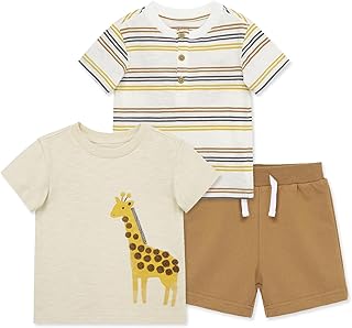 Little Me Clothes for Baby Boys' 3-Piece Play Short Sets, 12 Months - 4 Toddler