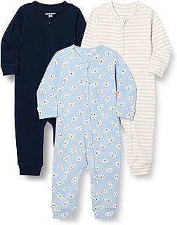 unisex-baby Cotton Zip-Front Footless Sleepsuit