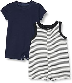 unisex-baby Sleeveless and Short-Sleeve Romper Set