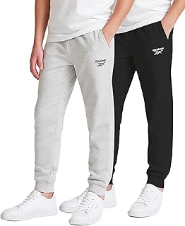 Boys Sweatpants - 2 Pack Performance Fleece Boys Joggers Athletic Pants with Elastic Waistband for Toddlers and Kids