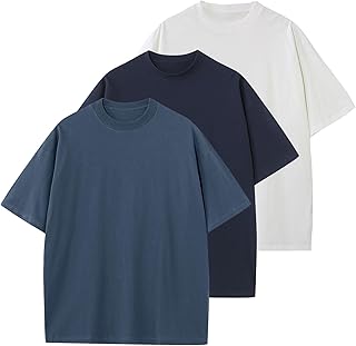 Sponsored Ad - Men's Cotton T-Shirts Oversized Unisex Short Sleeve Crew Neck Loose Basic Tops Solid Athletic Tee