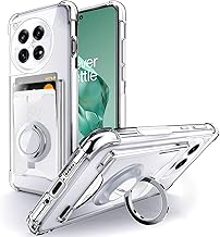 Sponsored Ad - for OnePlus 12 Case, 1+12 Case, Minimalist Wallet Case with Card Holder & Ring Kickstand/Stand, [Drop Protection] Slim Protective Cover - Clear