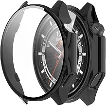 [2-Pack] Case with Tempered Glass Screen Protector Compatible with OnePlus Watch 3, Bumper Full Coverage Protective Hard PC Cases Face Cover for OnePlus Watch 3