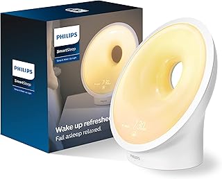 SmartSleep Sleep and Wake-Up Light, Simulated Sunrise and Sunset, Multiple Lights and Sounds, RelaxBreathe to Sleep, AMZ Exclusive, HF3650/60