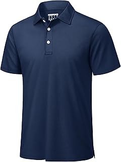 Mens Golf Shirt Dry Fit Mens Polo Shirts Short Sleeve Performance Golf Polos for Men with Collar Work Shirts