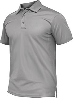 Sponsored Ad - Mens Polo Shirt Short Sleeve Tactical Performance Collared Work Golf Shirts Dry Fit Pique Polos for Summer