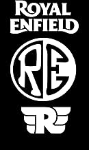 Royal Enfield Motorcycle Decal Set – 3 Premium Die-Cut Vinyl Stickers, UV/Waterproof (White)