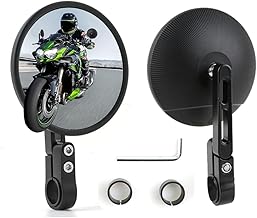 Sponsored Ad - Motorcycle Mirrors for Handlebars,Universal Black CNC 4" Round Motorcycle Bar End Mirrors for 22 and 25mm Handlebar Compatible with Most Motorcycles Honda Grom Scooters etc.