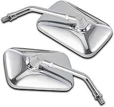 Sponsored Ad - 10MM Chrome Motorcycle Mirror Universal Rectangle Motorcycle Rear View Mirrors Compatible for Shadow Magna 750 Spirit 1100 Vulcan VN 500 800 1500 1600 SV650S Scooter Street Bike
