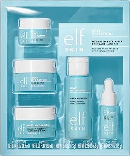 SKIN Holy Hydration! Hydrated Ever After Skincare Mini Kit, Cleanser, Makeup Remover, Moisturizer & Eye Cream For Hydrating Skin, Airplane-Friendly Sizes