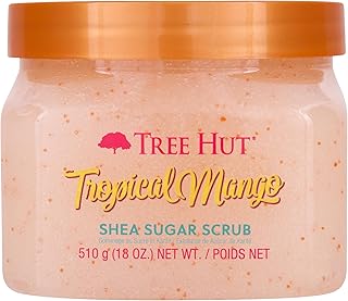Shea Sugar Scrub Tropical Mango, 18oz, Ultra Hydrating and Exfoliating Scrub for Nourishing Essential Body Care