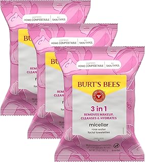 Stocking Stuffers, Rose Water Face Wipes, for All Skin Types, Hydrating Micellar Makeup Remover & Facial Cleansing Towelettes, Skin Care Christmas Gifts, 30 Ct (3-Pack)